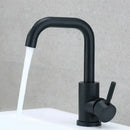 Modern brushed stainless steel bathroom sink faucet