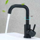 Modern brushed stainless steel bathroom sink faucet