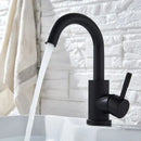 Modern brushed stainless steel bathroom sink faucet