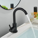 Modern brushed stainless steel bathroom sink faucet