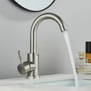 Modern brushed stainless steel bathroom sink faucet