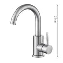 Modern brushed stainless steel bathroom sink faucet