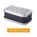 Stainless steel cheese grater with container lid – kitchen tool