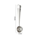Stainless steel coffee spoon and sealing clip set kitchen accessory
