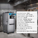Stainless Steel Commercial 21-31 L/H 3-Flavor Soft Serve Ice Cream Machine Maker (SAK65291)