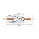 Stainless steel croissant dough cutter with wooden handles for kitchen