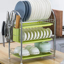 Stainless steel curved kitchen drying rack and dish organizer shelf