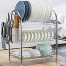 Stainless steel curved kitchen drying rack and dish organizer shelf
