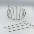 Stainless steel double layer air fryer rack kitchen bbq holder
