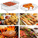 Stainless steel double layer air fryer rack kitchen bbq holder