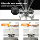 Stainless steel glass rinser with black spiderweb drain for kitchen