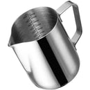 Stainless steel milk frothing jug with measurements kitchen pitcher