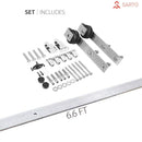 Veregio 7411 Matte White Barn Door and Silver Finish Rail