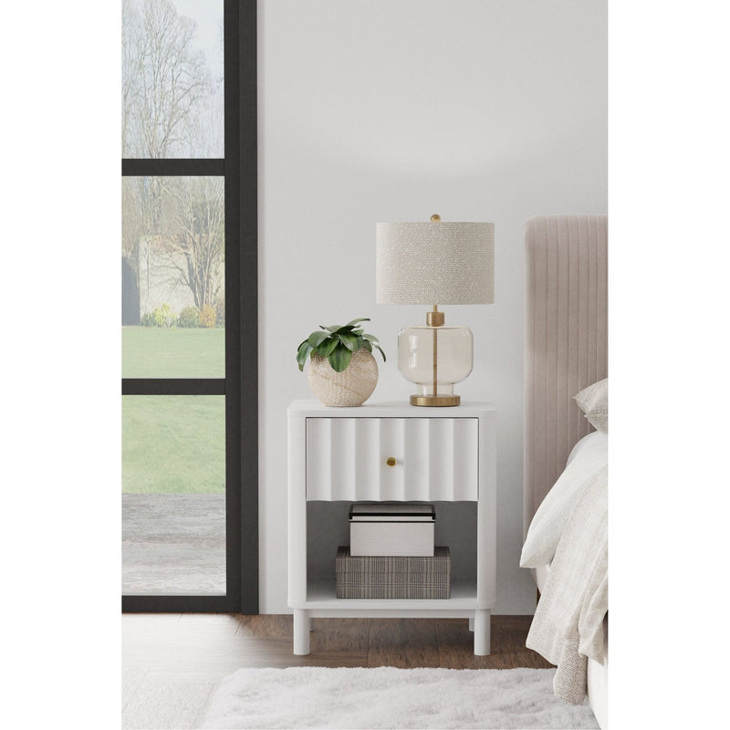 Stapleton One Drawer Nightstand, White