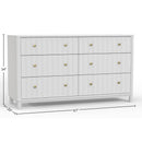 Stapleton Six Drawer Dresser, White