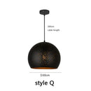 Starry black nordic pendant light dining room amber chandelier