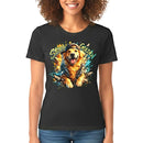 Stay Golden Retriever Graphic T-Shirt Cotton Women Casual Dog Lover Wear