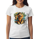Stay Golden Retriever Graphic T-Shirt Cotton Women Casual Dog Lover Wear