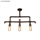Steampunk bronze 3 light metal fixture kitchen island pendant