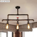 Steampunk bronze 3 light metal fixture kitchen island pendant
