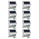 Stainless Steel LED Solar Stair Step Lights | Dusk to Dawn Auto On/Off | (2024 Model)