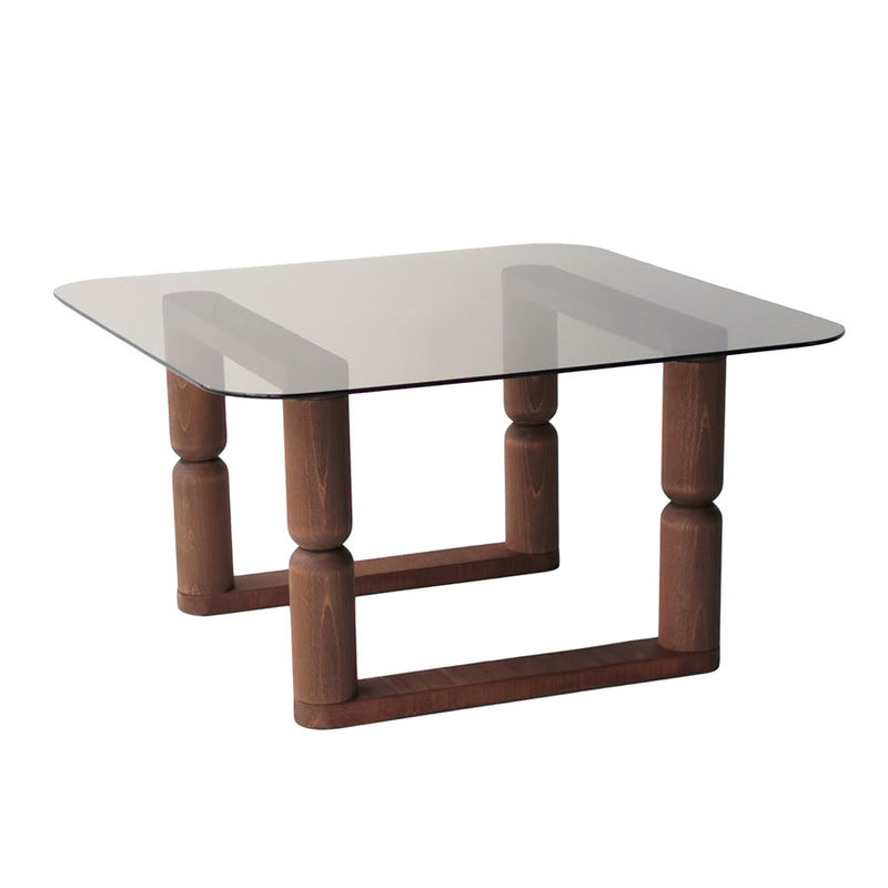 Stoa Designer Coffee Table Solid Wood Beech and Bronze Tempered Glass top (W)31.5" (L)31.5" (H)16.5" product shot