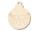 Unfinished Wood Etched Hanging Stockings Ornament Shape | Paint By Line Crafts | up to 30" DIY
