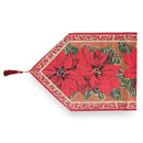 Poinsettia Flowers Christmas Tablecloth Holiday Runner 75 Inches