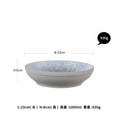 Stone inspired speckled blue & white ceramic dinner plate set dining room