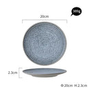 Stone inspired speckled blue & white ceramic dinner plate set dining room