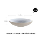 Stone inspired speckled blue & white ceramic dinner plate set dining room