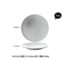 Stone inspired speckled blue & white ceramic dinner plate set dining room