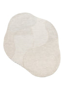 Stone Modern Silver and Beige Ripple Hand Tufted 5x7 Wool Rug