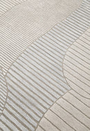 Stone Silver Modern Ripple Hand Tufted 5x7 Wool Area Rug