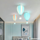 Striped fabric hot air balloon lamp kids bedroom ceiling light