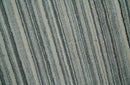 Striped 8x10 Ivory, Beige and Gray Hand Made Blended Wool Area Rug