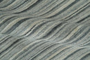 Striped 8x10 Ivory, Beige and Gray Hand Made Blended Wool Area Rug