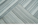 Striped Flatwoven 8x10 White And Silver Hand Made Blended Wool Area Rug