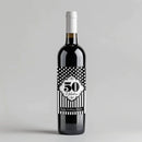 Stripes And Polka Dots Birthday Wine Label