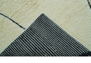 Strokes Custom Made Contemporary Cream Hand Knotted Wool Rug