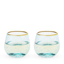 Aqua Bubble Stemless Wine Glass Set