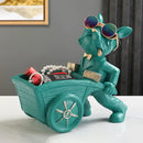 Stylish black suit dog statue storage box living room ornament