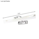 DecorBites™ Stylish Integrated LED Nickel Finish Wall Vanity Lamp – Warm/White Light, Acrylic Rectangular Design – 16.5"/20.5" W