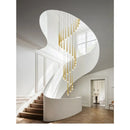 Stylish & Long Chandelier for Staircase with Compound Ring Design