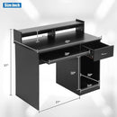 Stylish Office Desk with Drawers and Keyboard Tray