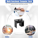 Stylish Office Desk with Drawers and Keyboard Tray