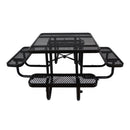 Large 46-Inch Stylish Square Steel Picnic Table W/ Thermoplastic Coating & Umbrella Hole (SAK90547)