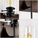 Stylish Wall Light Living Room with Elegant Black and Wood Finish