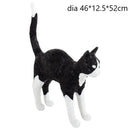 Stylized black & white cat resin table lamp for bedroom