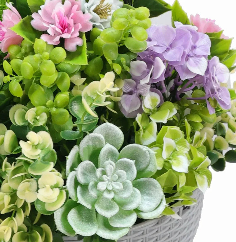 hanging succulent artificial Hanging Artificial Succulent Basket 14" UV Resistant